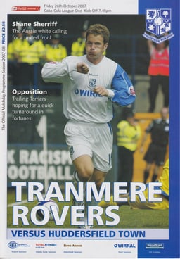Tranmere Rovers v Huddersfield Town Match Programme 2007-10-26